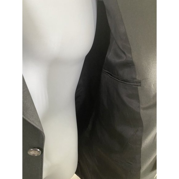 VTG NWT Bill Robin Son Black Polyester Micro Fiber 3 Button Jacket Blazer 44L - Picture 6 of 13